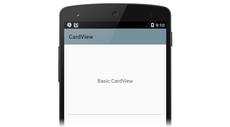 Screenshot of CardView with white background and line of text