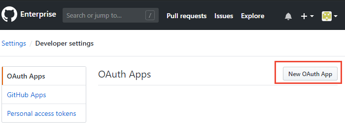 Screenshot showing sequence for New OAuth App.