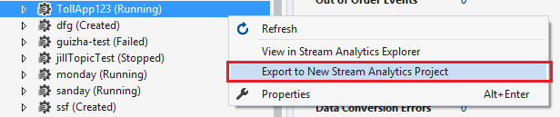 Export job to project