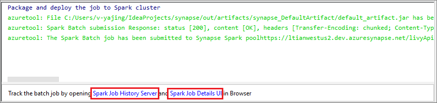The Spark Submission dialog box 2