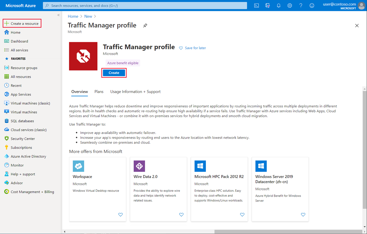 Create a Traffic Manager priority profile