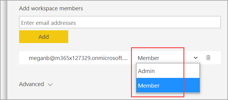Screenshot of Set Member or Admin.