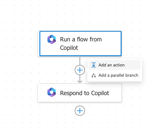 Screenshot of the Add flow action button.