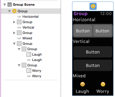 Groups can be nested to create complex layouts