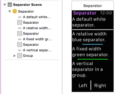 Example of Separator usage