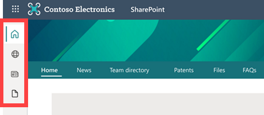 Image of the SharePoint app bar