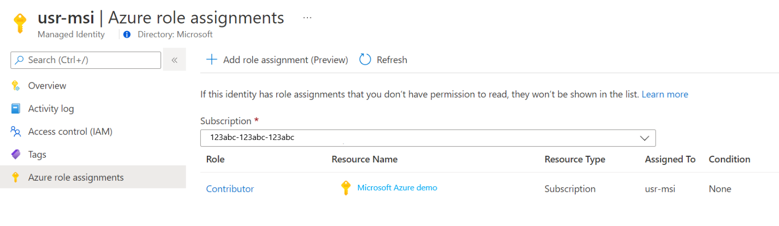 View role-assignments that you have permission in Azure portal.