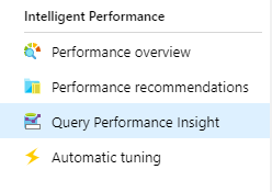 Query Performance Insight on the menu