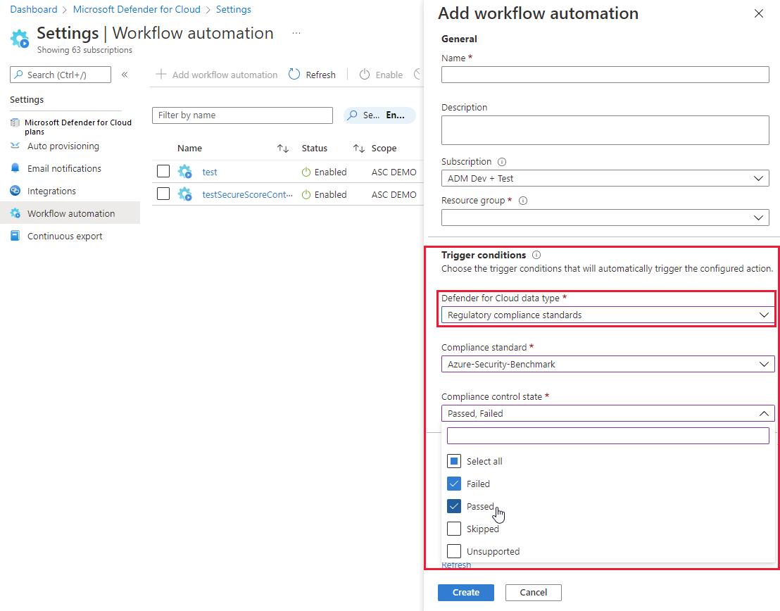 Using changes to regulatory compliance assessments to trigger a workflow automation.