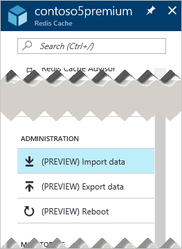 Screenshot showing Import data selected in the Resource menu.