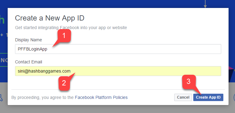 Facebook new app ID
