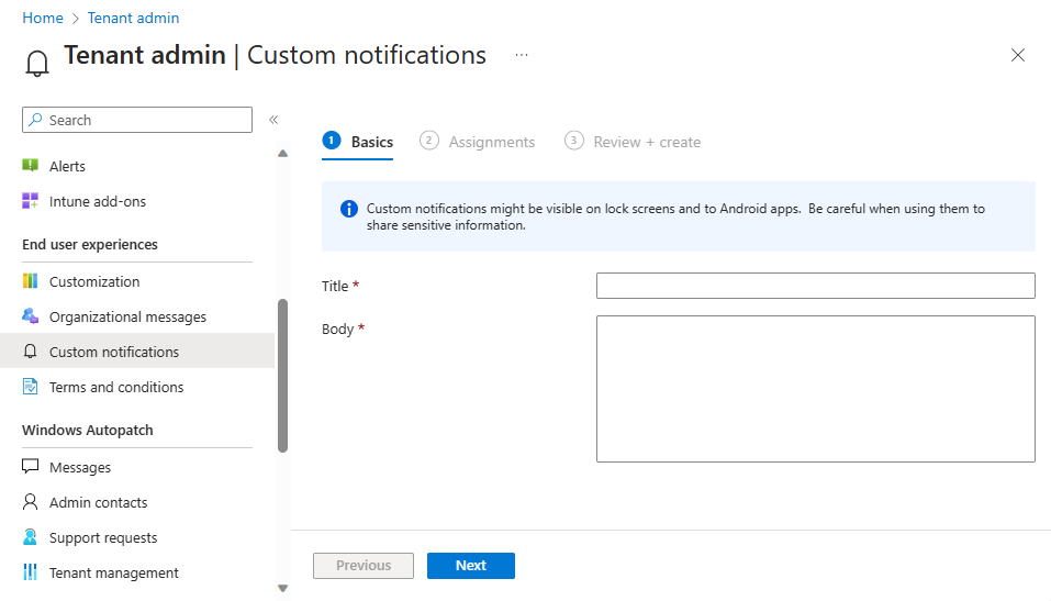 Create a custom notification