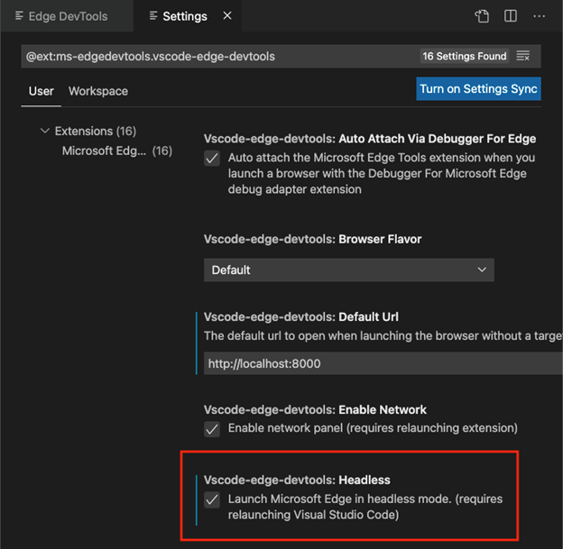 To use only the screencast browser inside Visual Studio Code, select Settings > Headless mode.