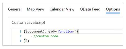 Custom JavaScript example.
