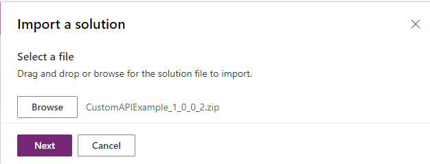 Import the solution file.