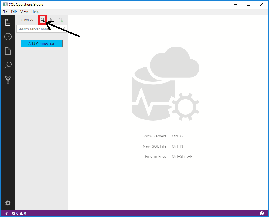 Screenshot showing the Welcome Azure Data Studio dialog box with the Next connection option called out.