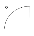 A point is located off a convex curve.