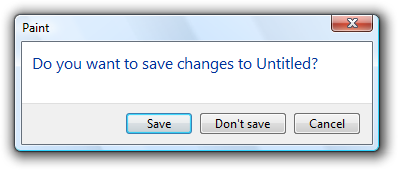 Screenshot that shows a Paint 'Do you want to save changes?' message.