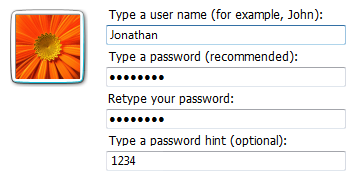 screen shot of user-name and password text boxes 