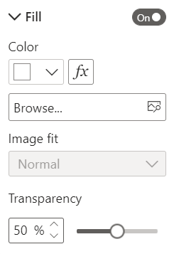 Screenshot showing Fill image settings.
