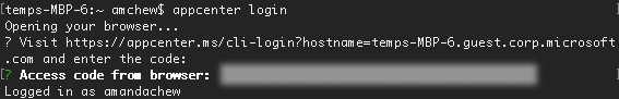 Image of terminal login