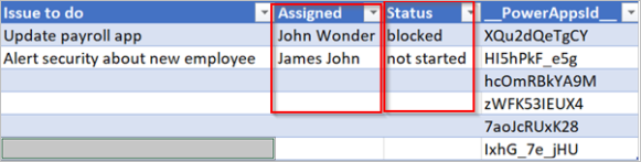 Screenshot of the spreadsheet before your flow runs.