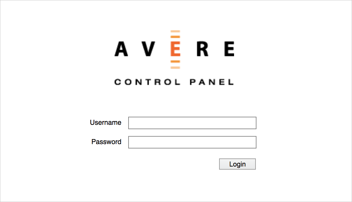 Control panel sign-in page in browser window