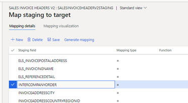 Map staging to target page for Sales Invoice Header V2.