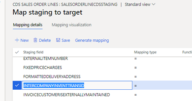 Map staging to target page for CDS Sales Order Lines.