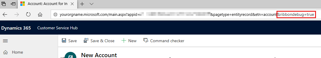 Append URL parameter to add command checker