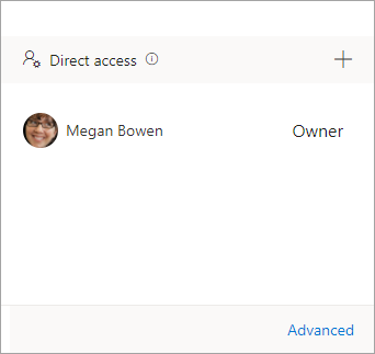 Advanced in the Manage Permissions pane.