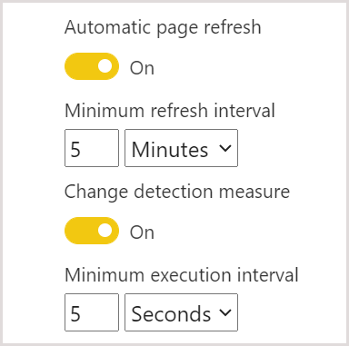 Automatic page refresh settings in the capacity admin portal