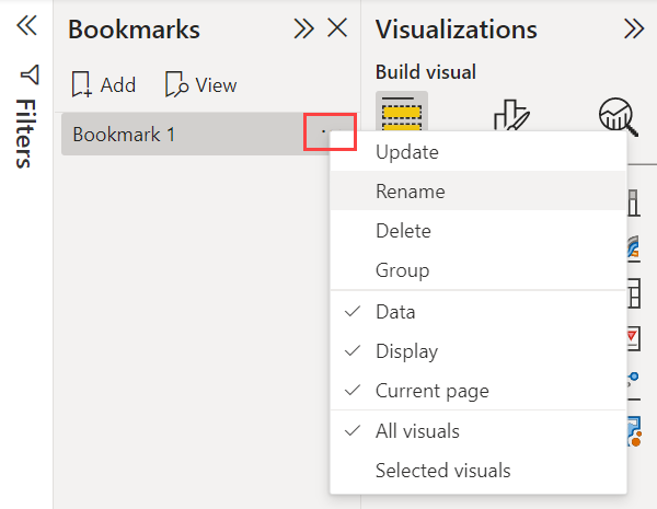 Screenshot showing selecting the bookmark menu by selecting More options.