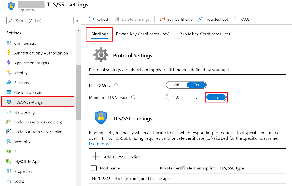 Unable To Apply Ssl Binding In Azure To Web App Service