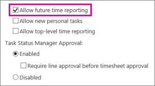 Allow future time reporting.
