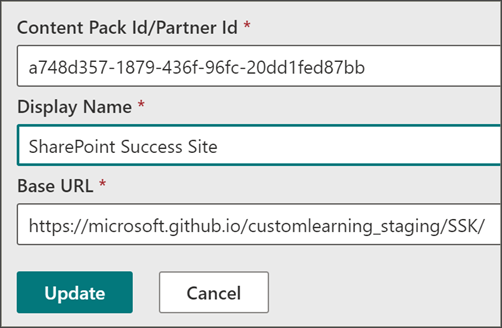 Image of the SharePoint Success Site CDN details