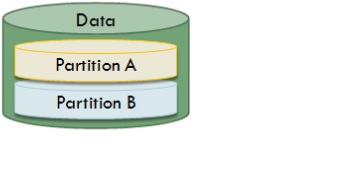 This diagram shows how data is partitioned in a multi-tenancy platform