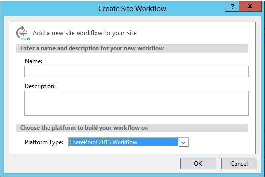 This diagram shows the SharePoint 2013 Workflow option in SharePoint Designer