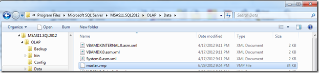 Screenshot of master.vmp file