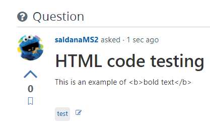 rendering html code