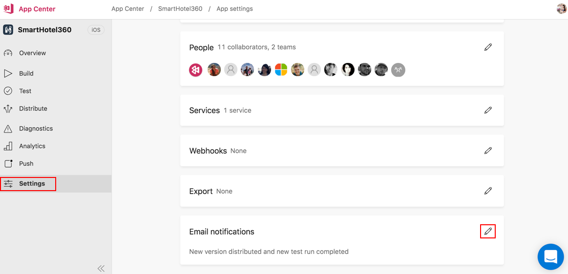 How to configure email notifications at the app-level
