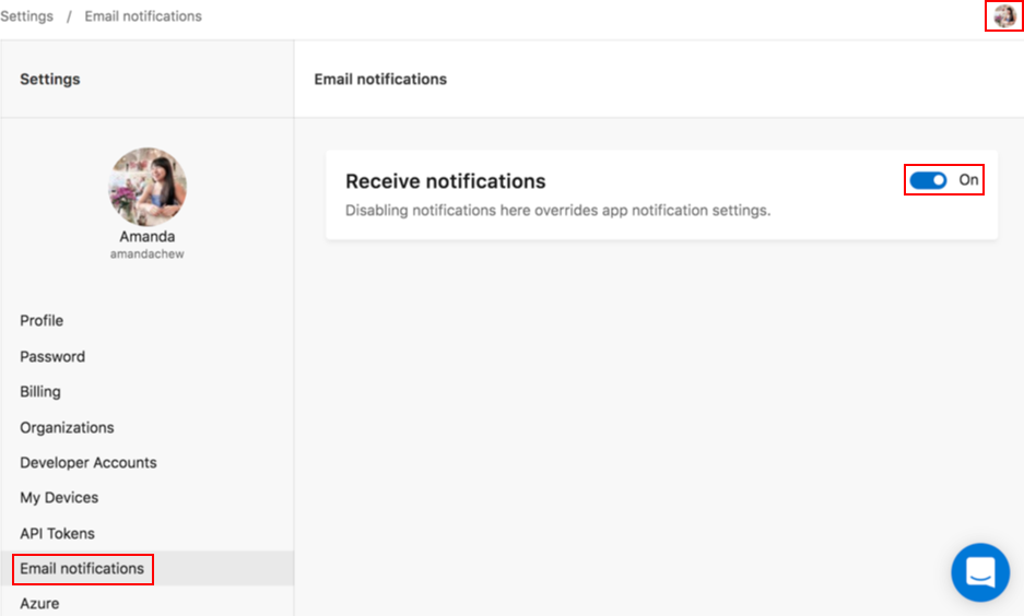 How to configure email notifications at the user-level