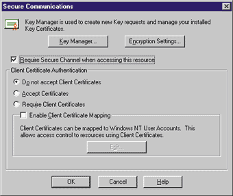 Figure 7 Selecting the Secure Communications Dialog