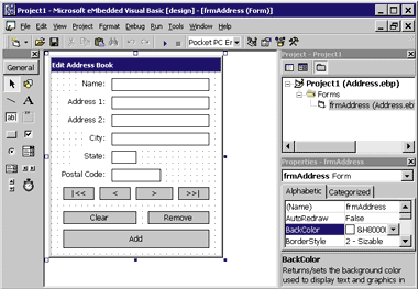 Figure 3 eMbedded Visual Basic 3.0