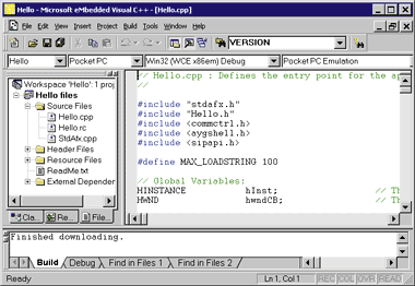 Figure 4 eMbedded Visual C++ 3.0
