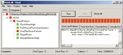 Figure 3 NUnit Test Framework Run