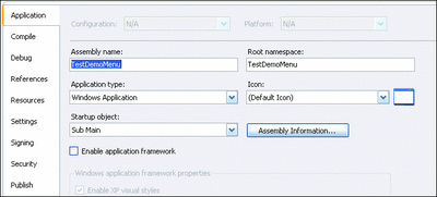 Figure 4 Disable the App Framework to Start from Sub Main