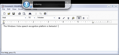 Figure 3 Speech UI in Windows Vista