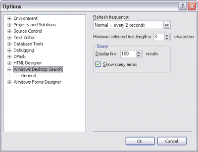 Figure 3 Tools Options Dialog Page