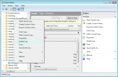 Figure 9 Event Viewer Interface for Analytic Event Collection